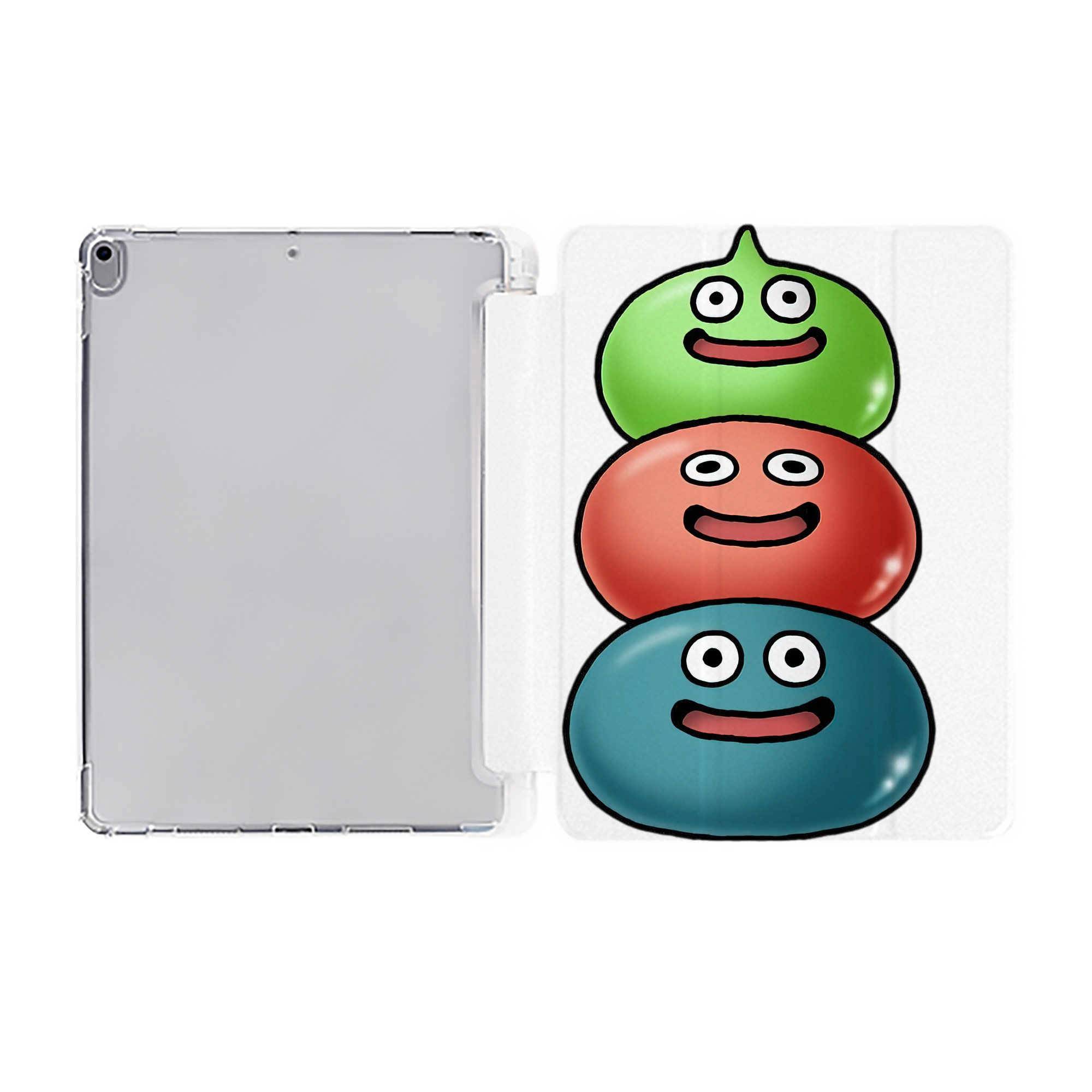 （画像用） ドラゴンクエスト Doragon Kuesuto Dragon Quest IPad ケース ペン収納付き 三つ折りスタンド PUレザー×シリコン 対応機種9.5/10.5/10.9インチ